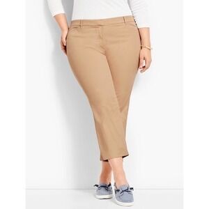 NEW Talbots plus size the perfect crop curvy fit tan brown career size 24W